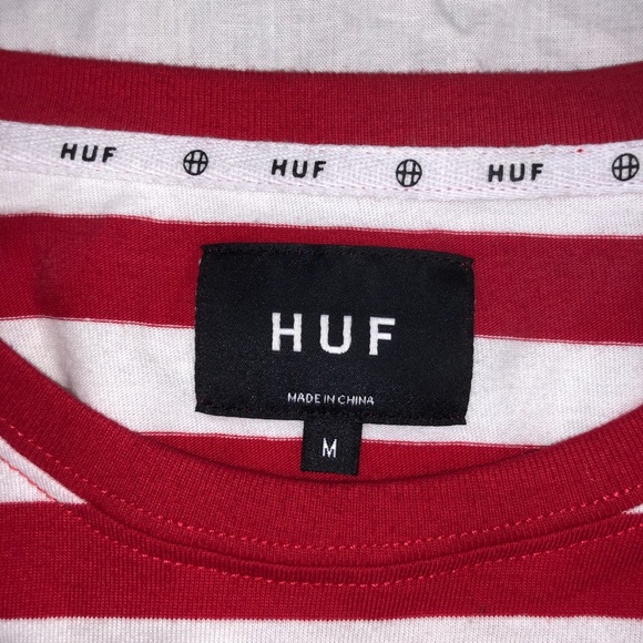Official HUF Primary Red Striped Long Sleeve - Picture 4 of 4